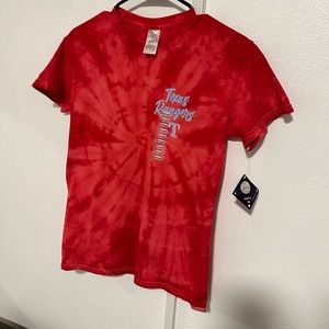 Texas rangers Red tie dye shirt size small